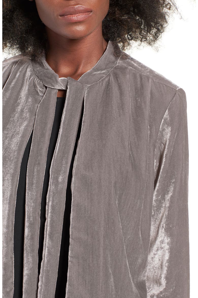 Gulf Spring Velvet Bolero, Alternate, color, PEWTER