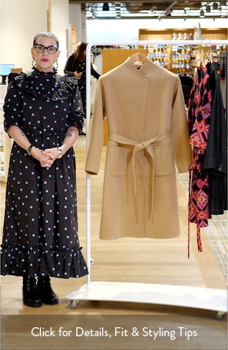 Belted Stand Collar Wool Coat, sales video thumbnail