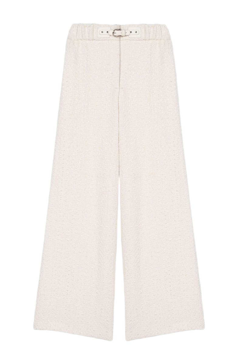 maje Wide-leg tweed trousers, Alternate, color, Ecru