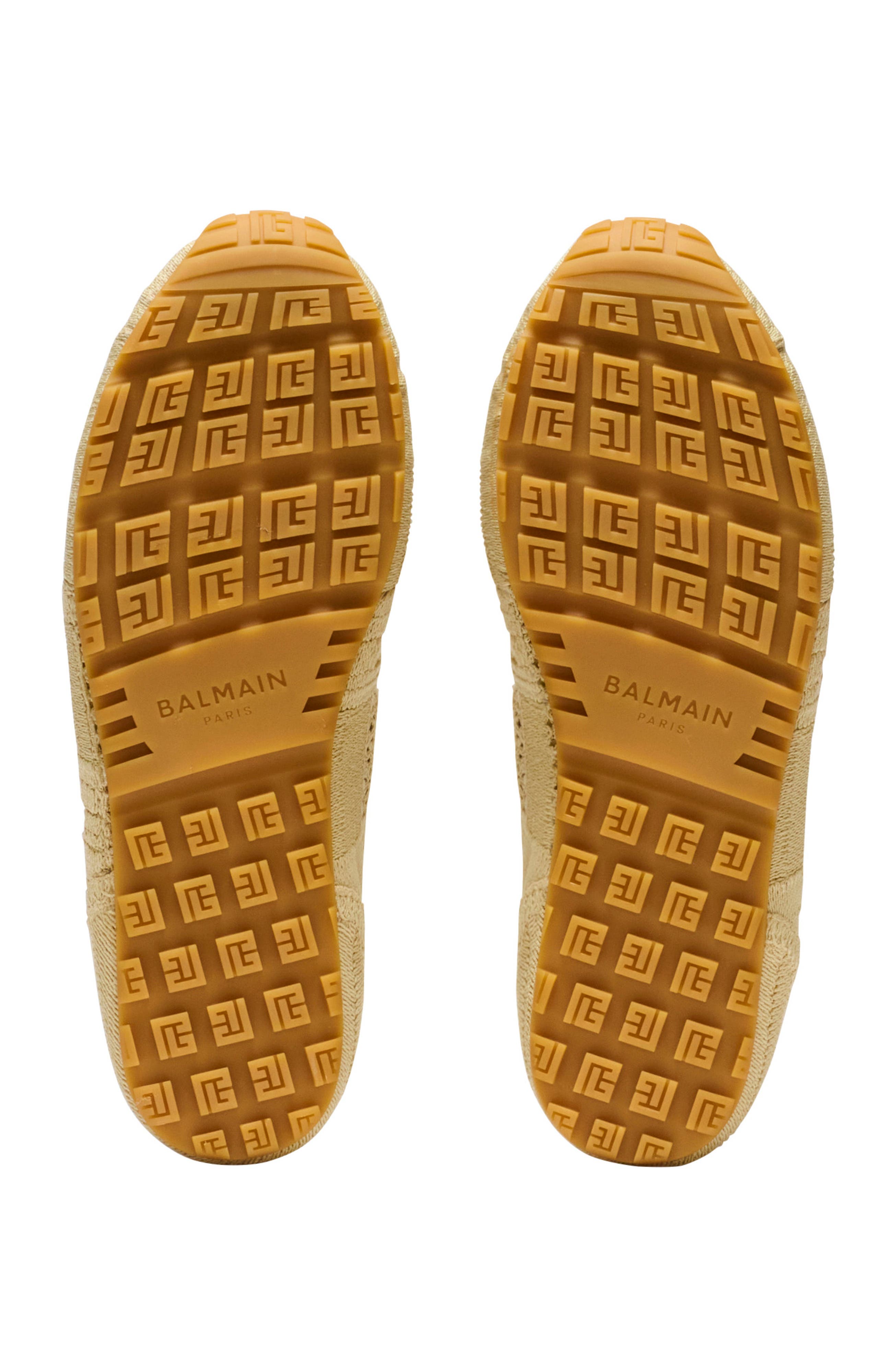 Balmain Racer 45 macramé trainers, Alternate, color, Beige