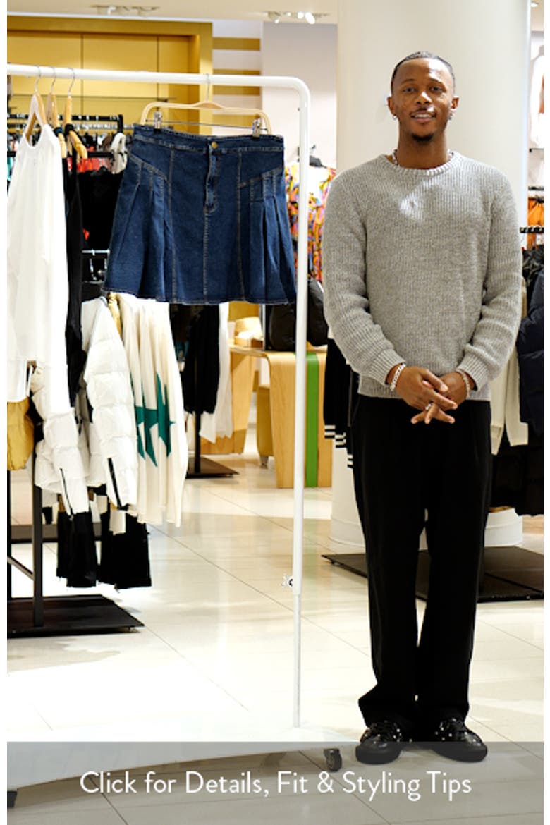 Alek Pleated Denim Miniskirt video