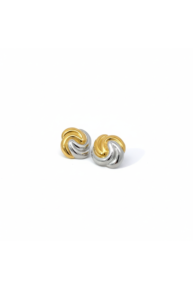 18K Gold Plated Swirl Knot Stud Earrings, Alternate, color, yellow