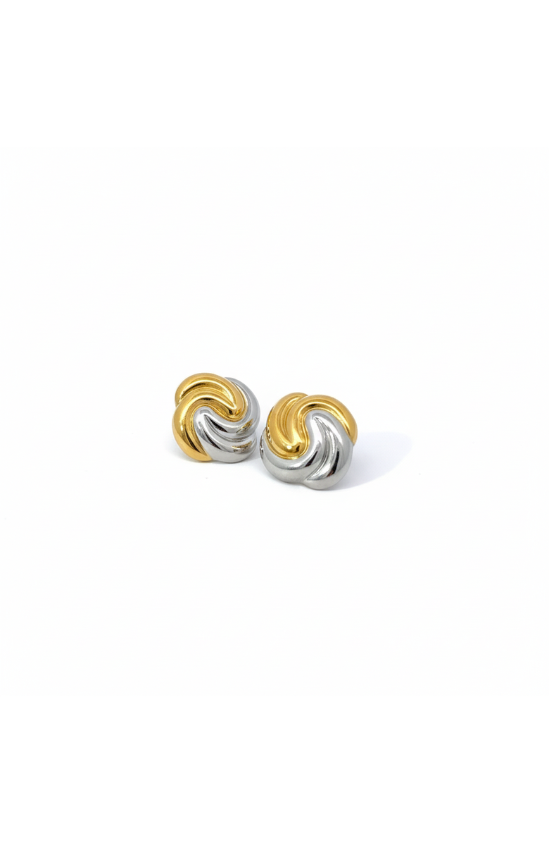 Gemini Jewelry 18K Gold Plated Swirl Knot Stud Earrings, Alternate, color, Yellow