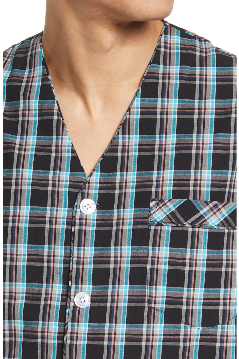 Calistoga Cotton Shortie Pajamas, Alternate, color, BLACK