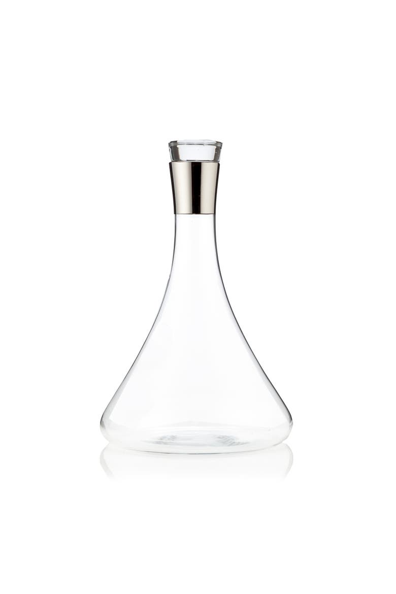 Irving Crystal Decanter with Chrome Rim, Alternate, color, Clear