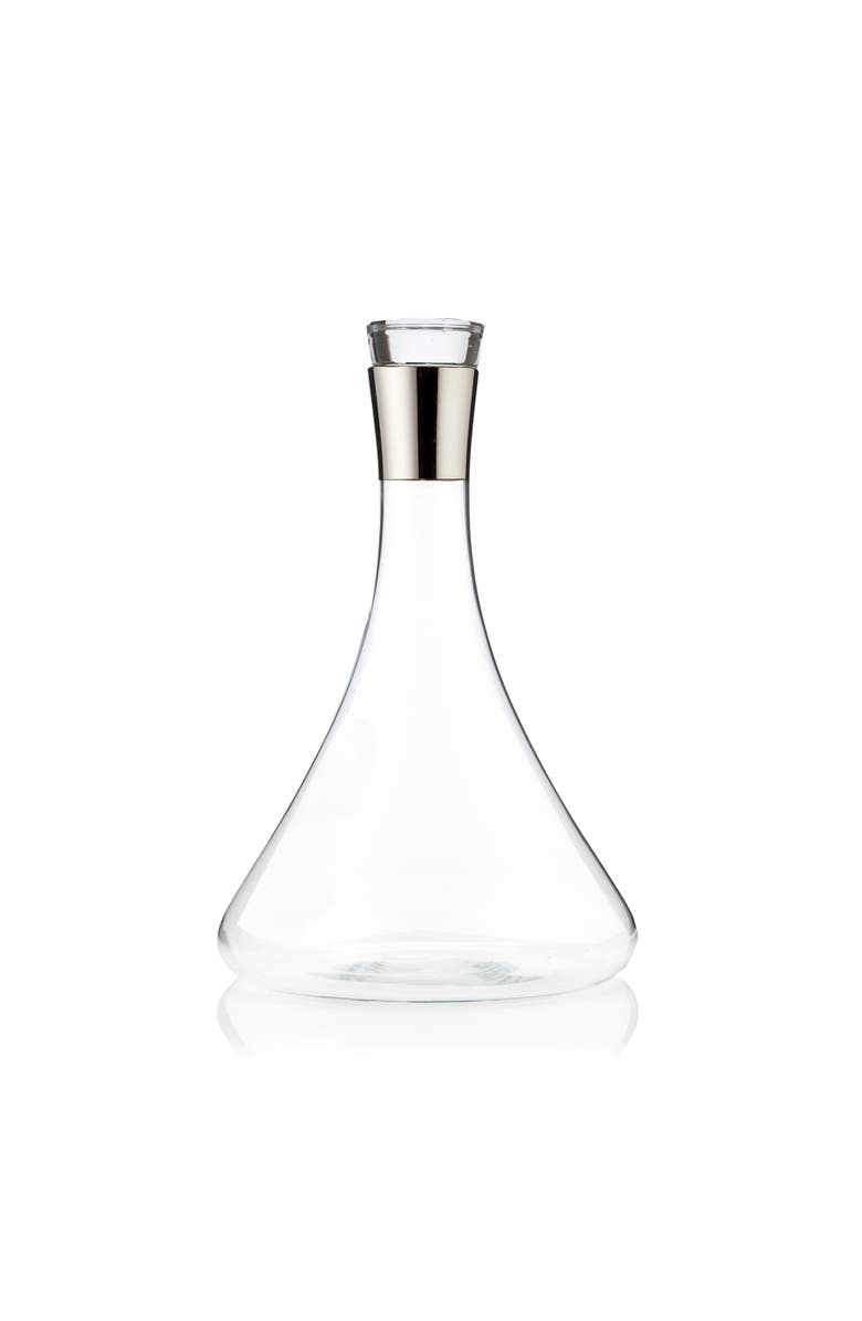 Viski Irving Crystal Decanter with Chrome Rim, Alternate, color, Clear