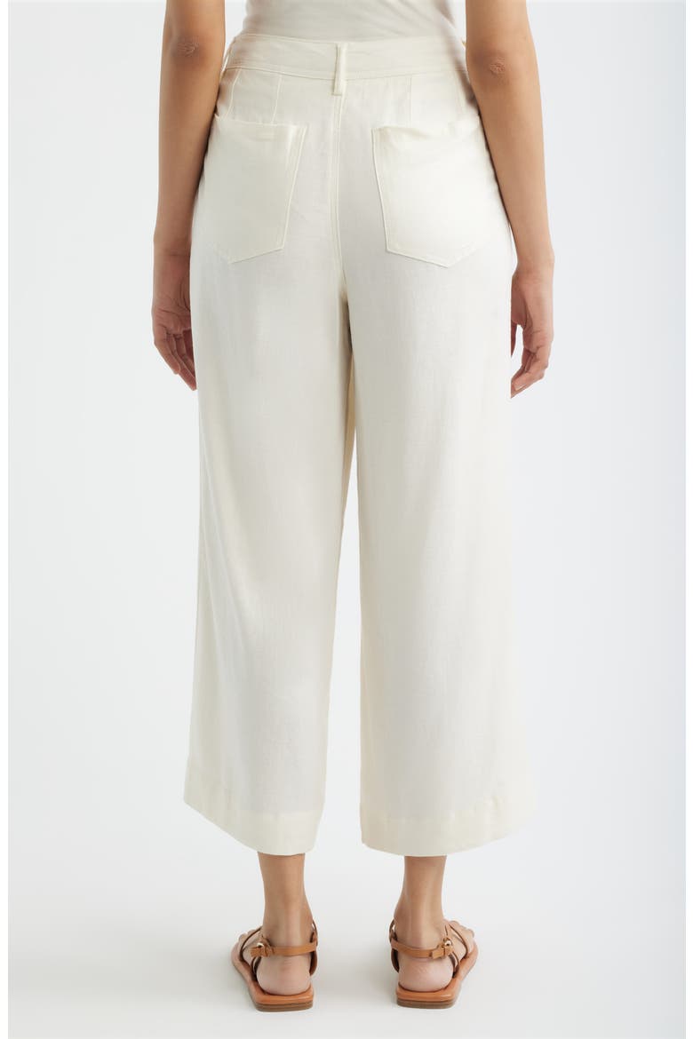 Patch Pocket Crop Wide Leg Pants, Alternate, color, PARCHMENT