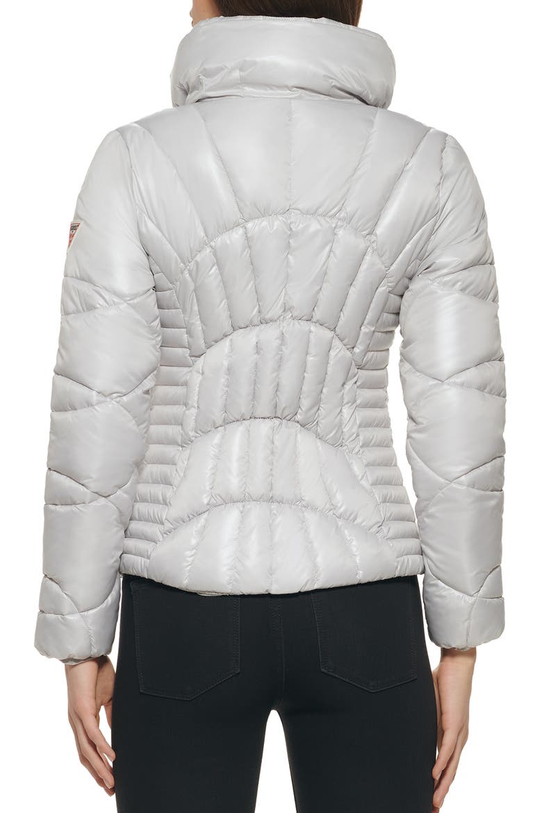 Quilted Puffer Jacket, Alternate, color, SILVER