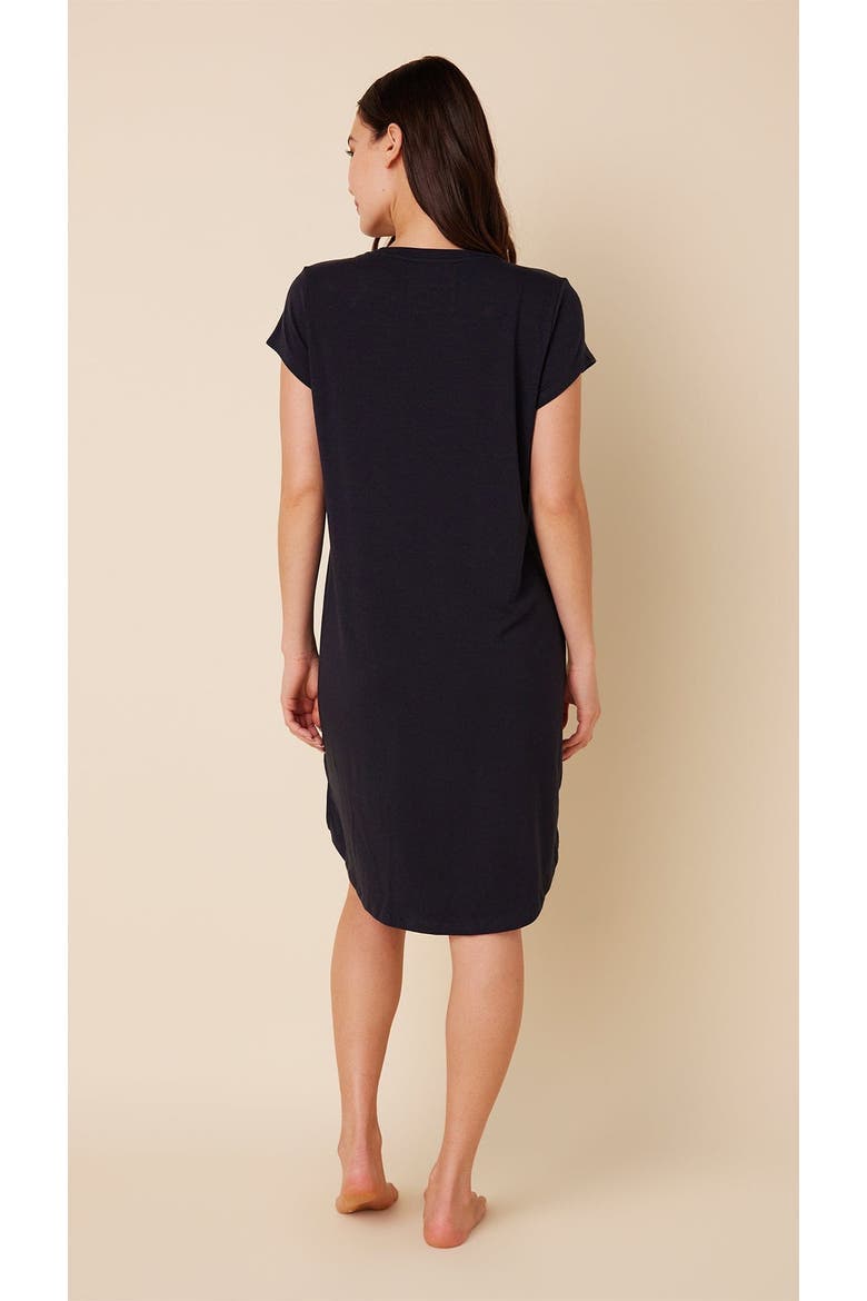 Pima Knit Short Sleeved Sleep Shirt, Alternate, color, Classic Midnight