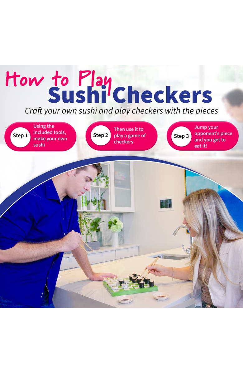 Project Genius Sushi Checkers Game & Sushi Making Set, Alternate, color, Multicolored