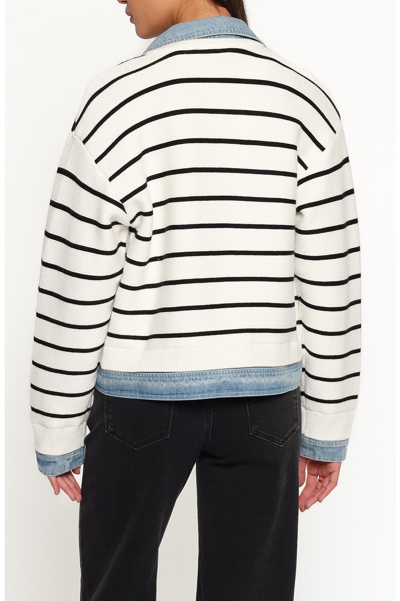 Uma Denim Collar Cardigan, Alternate, color, CREAM