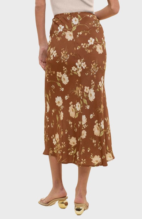 Blu Pepper Floral Maxi Skirt In Brown Multi
