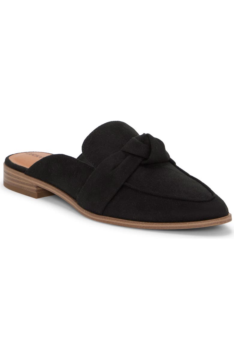 Lucky Brand Alusia Knot Mule Loafer, Main, color, Black Oil Suede