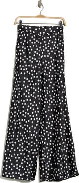 Renee C Polka Dot Satin Wide Leg Pants