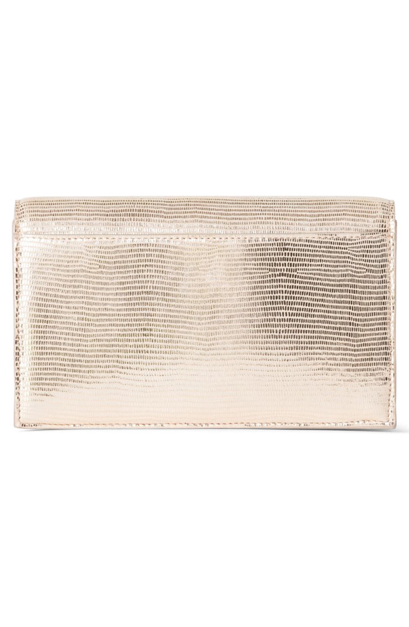 Akris Anouk Metallic Lizard Embossed Leather Crossbody Bag, Alternate, color, 