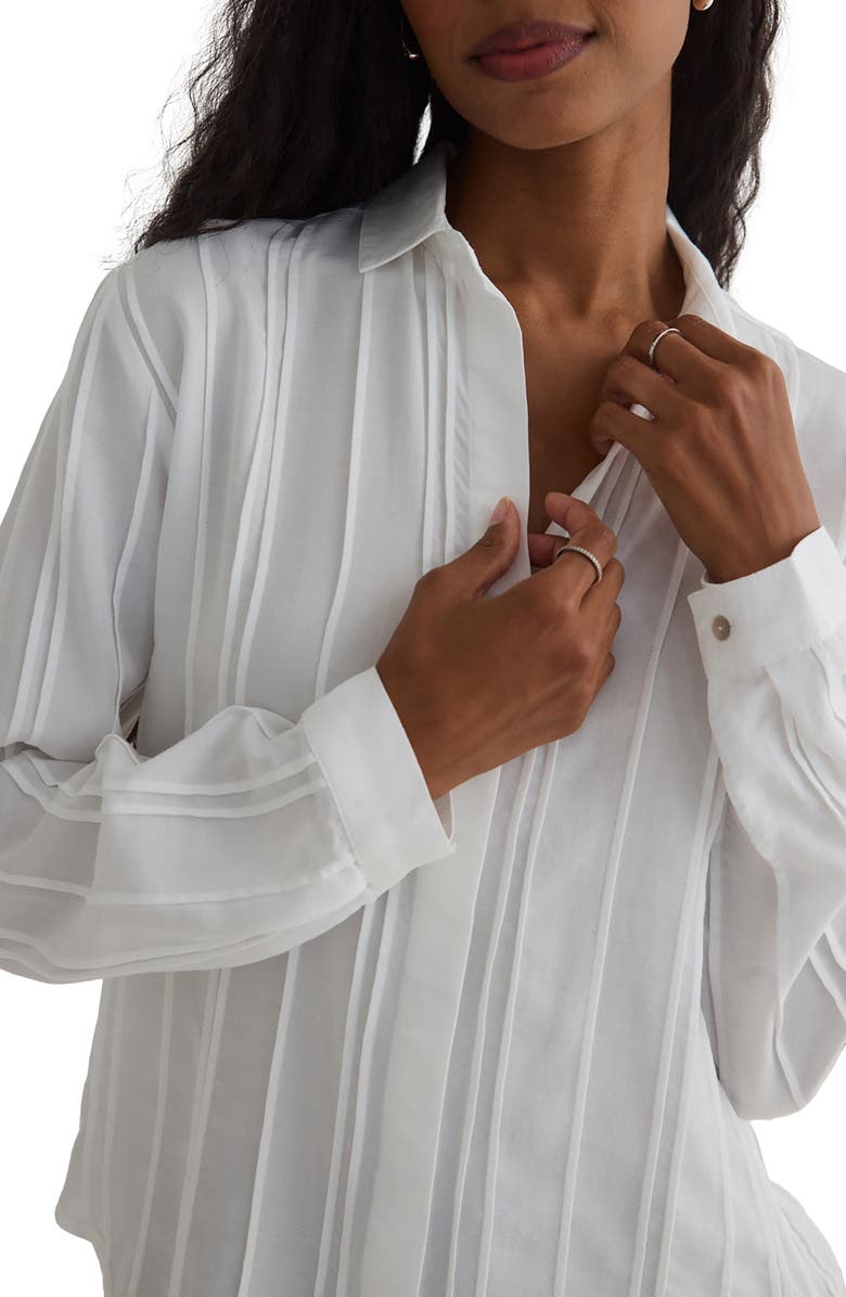 Bella Dahl Pintuck Button-Up Shirt, Alternate, color, White