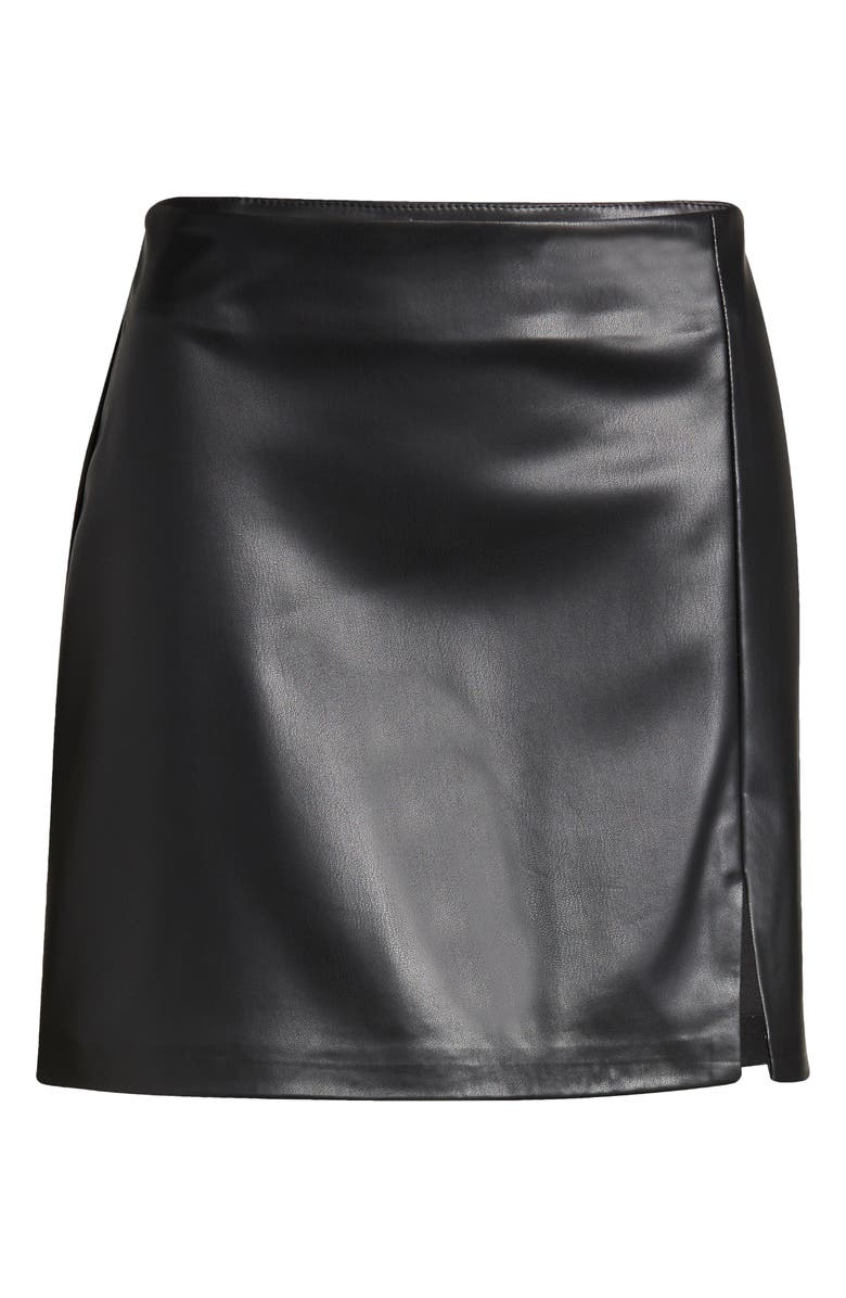 Topshop Faux Leather Mini Skirt, Alternate, color, 