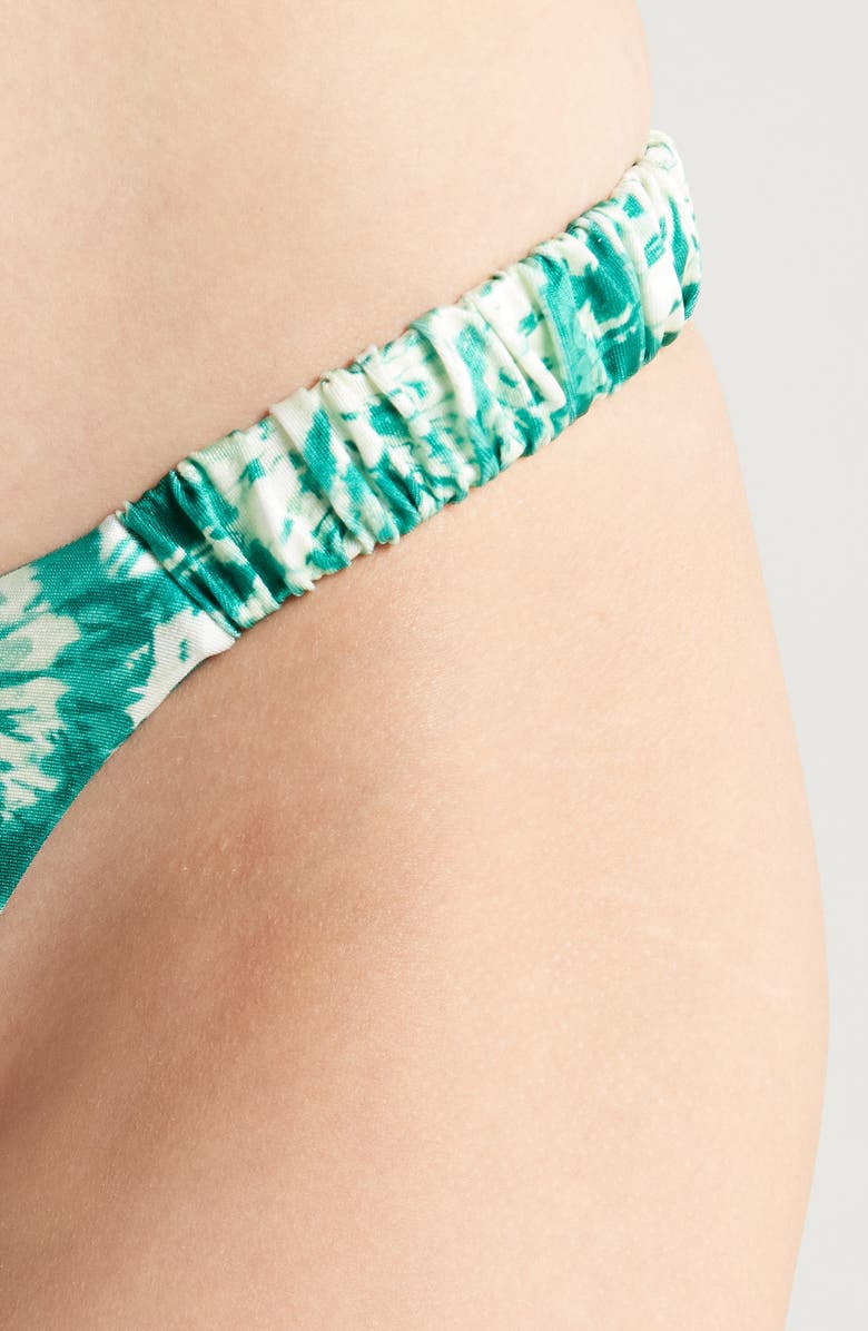 Kulani Kinis Retro Y Thong Bikini Bottoms, Alternate, color, Emerald Tides