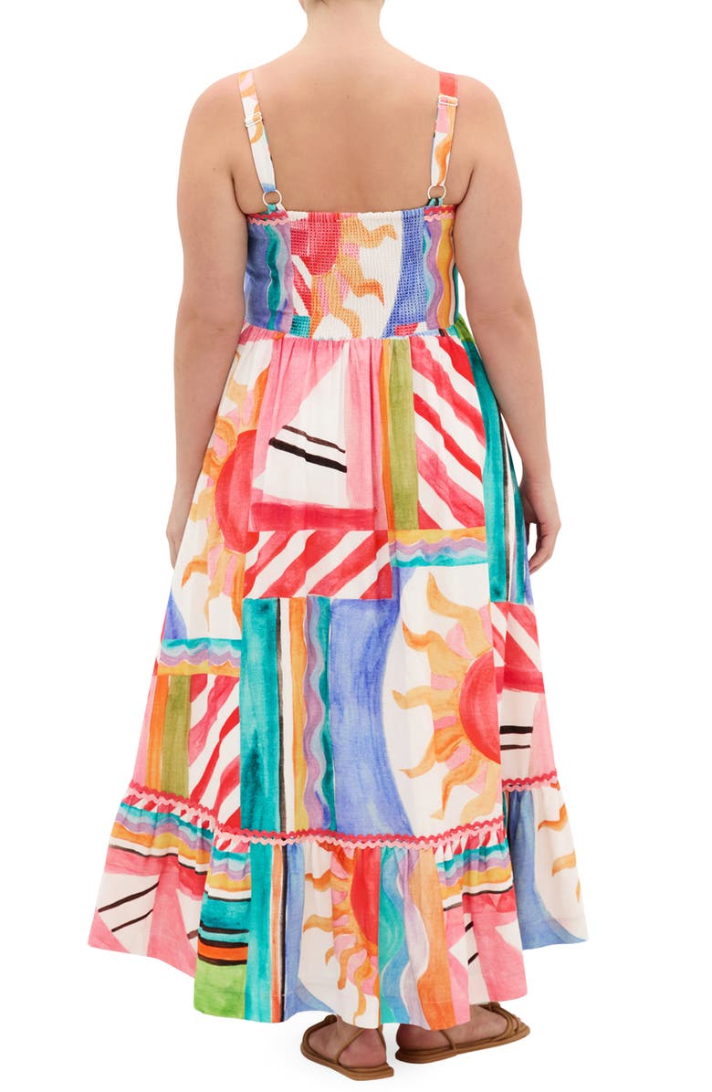 City Chic Sunlit Print Sleeveless Maxi Dress, Alternate, color, 