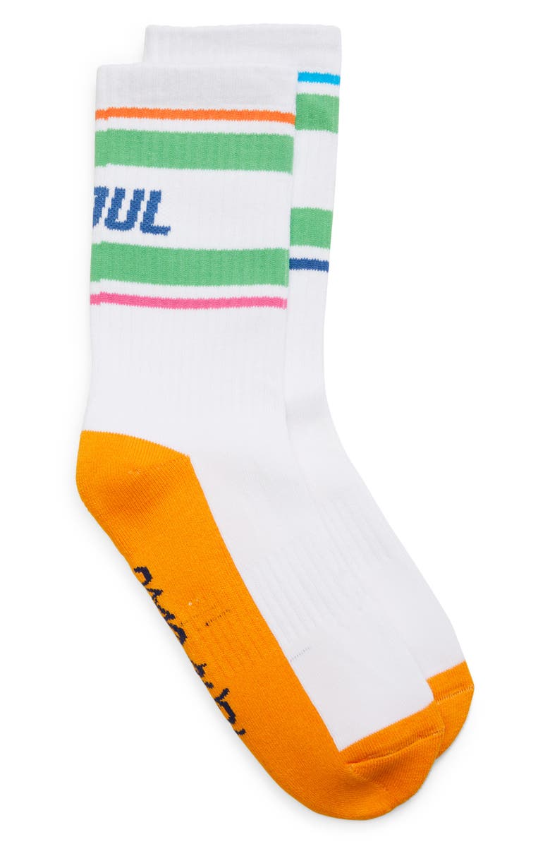 PEA N OLIVE Peace & Soul Crew Socks, Main, color, 