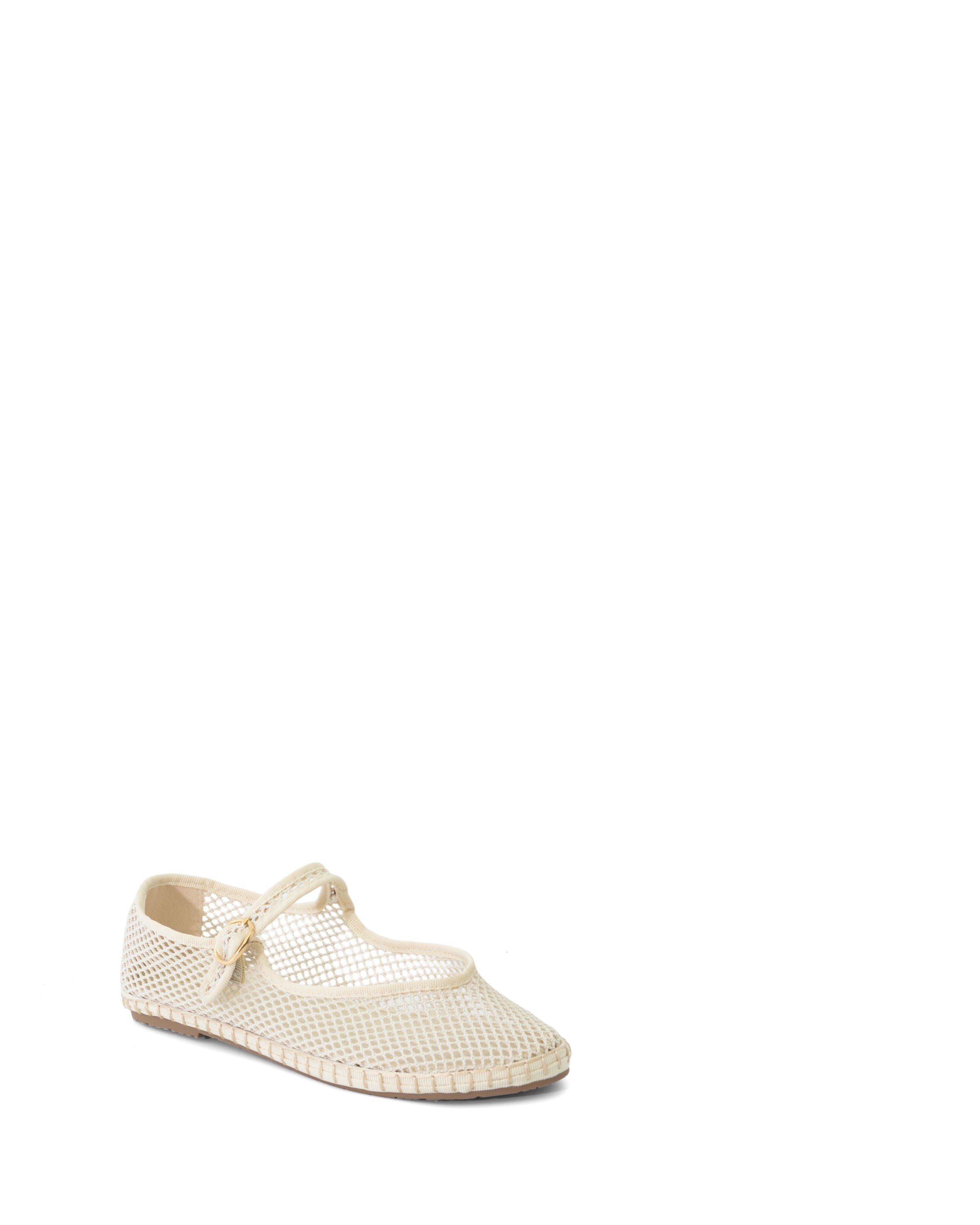 ALICANTE Round Toe mary jane ballet flats, Main, color, Off White Mesh