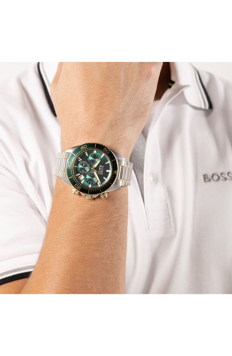 BOSS Sealiner Chronograph Two-Tone Bracelet Watch, 44mm, Alternate, color, 