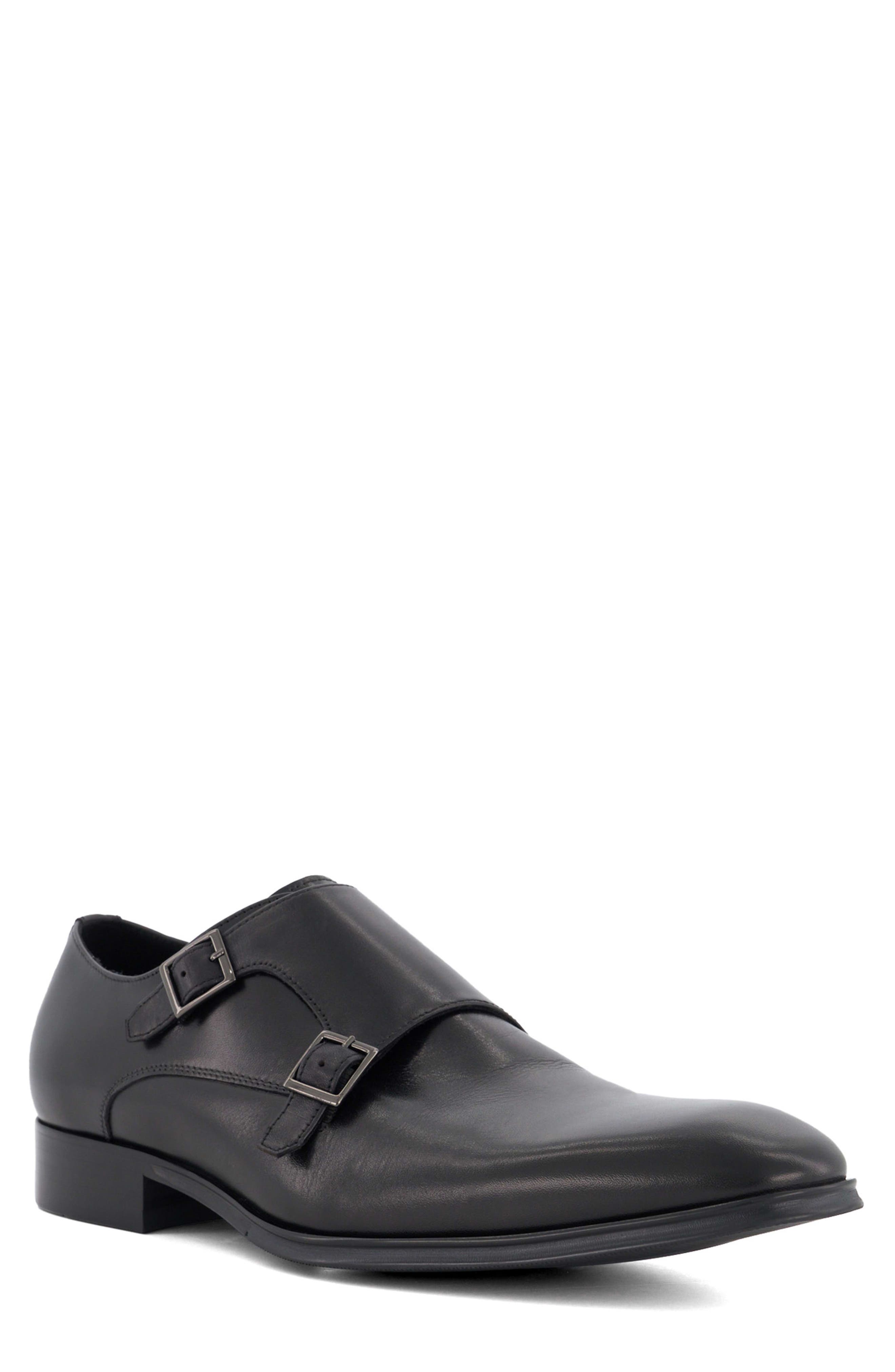 Dune London Situation Double Monk Strap Shoe, Main, color, Black