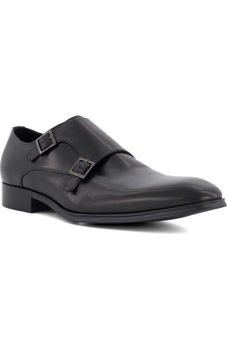 Dune London Situation Double Monk Strap Shoe, Main, color, Black