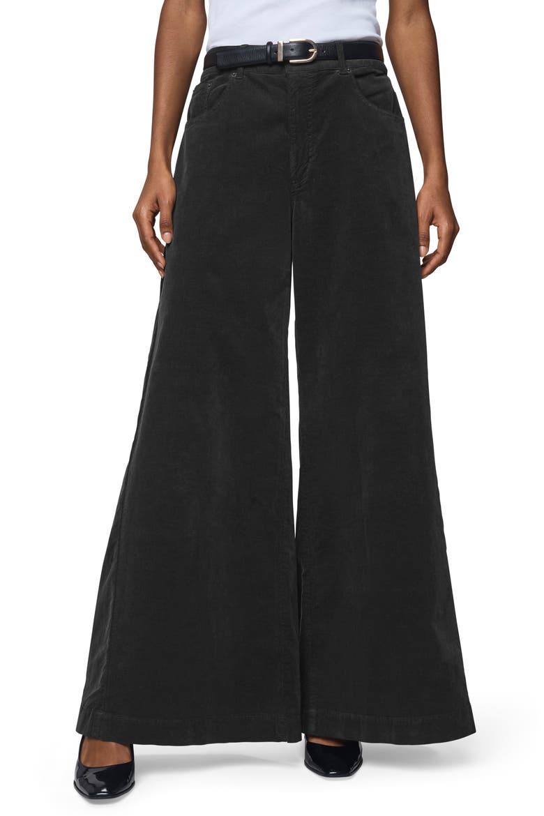 Monroe Wide Leg Corduroy Pants, Main, color, BLACK