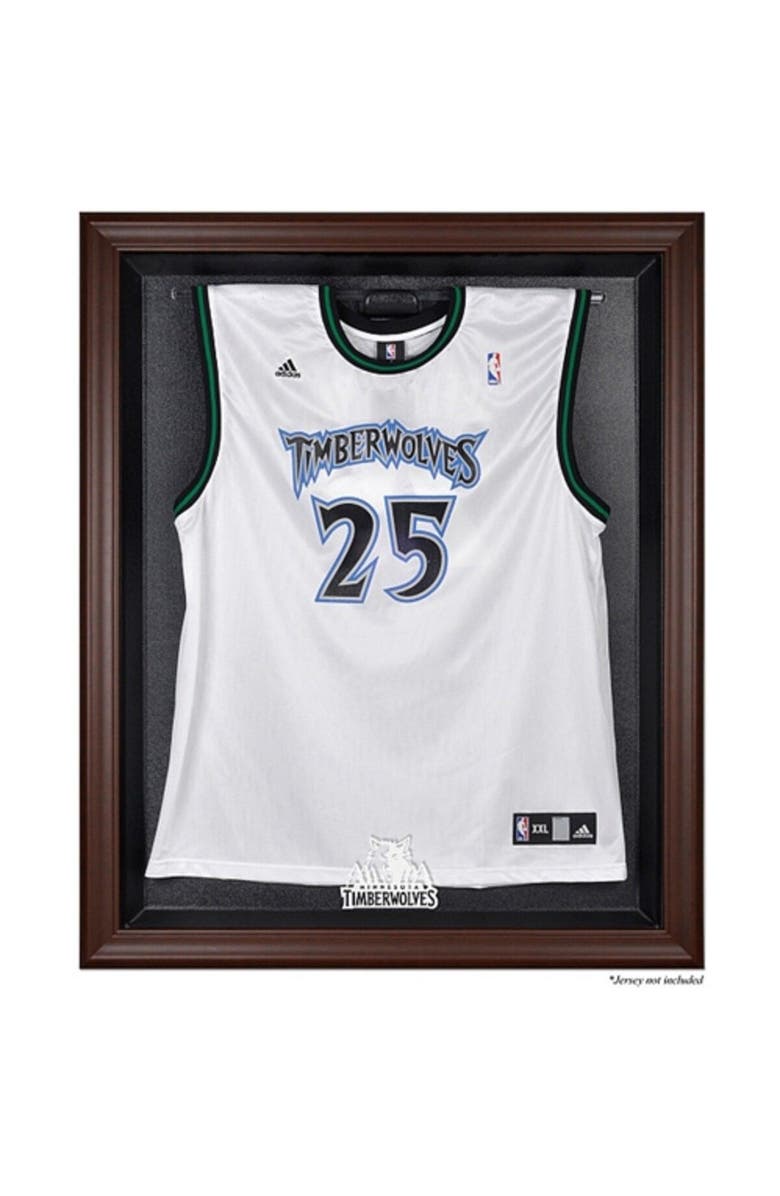FANATICS AUTHENTIC Minnesota Timberwolves (2008-2017) Brown Framed Jersey Display Case, Main, color, 
