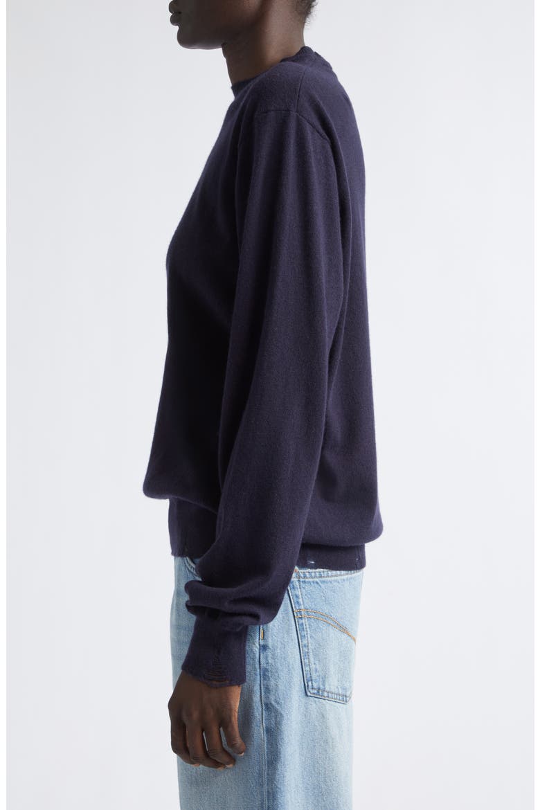 Distressed Merino Wool Sweater, Alternate, color, NAVY