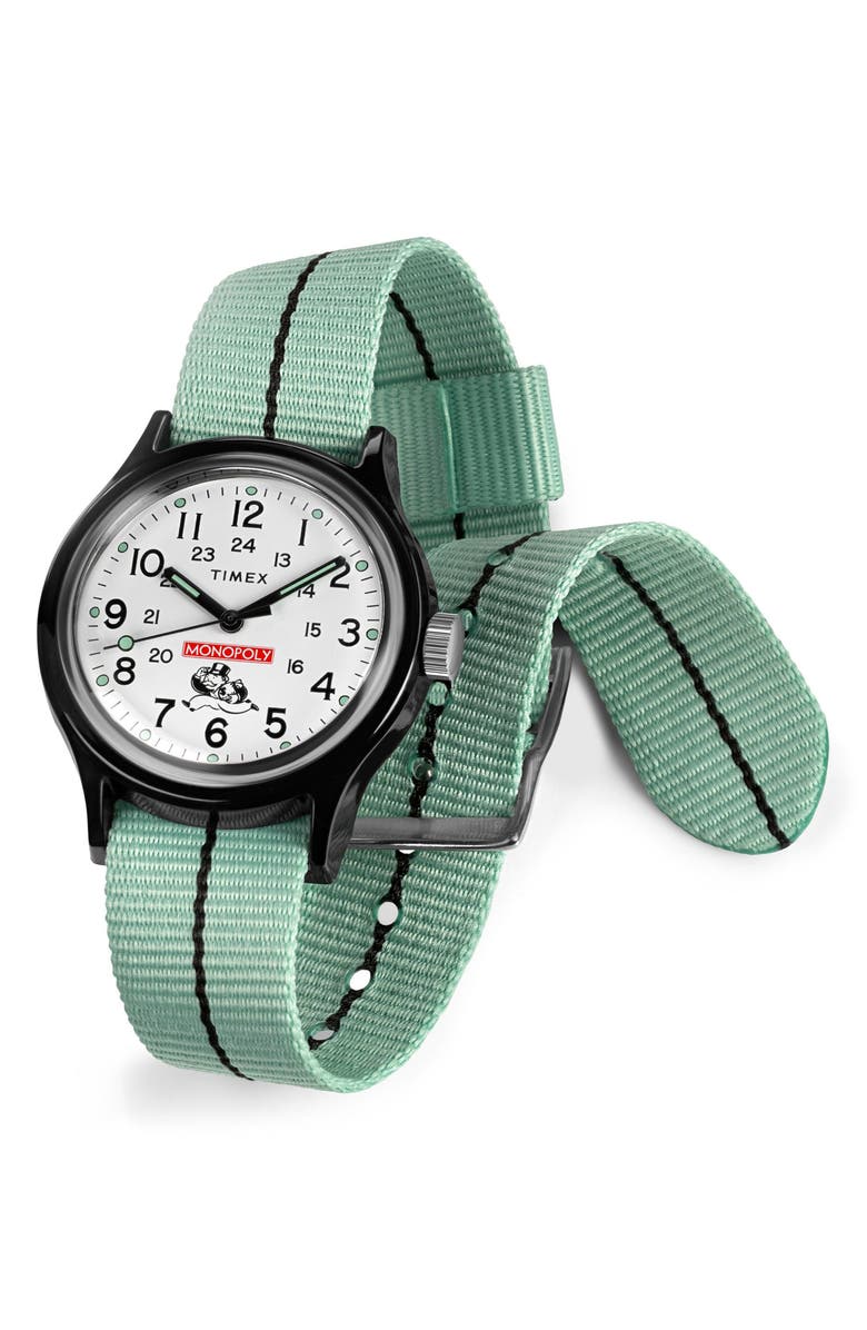 Timex<sup>®</sup> x Monopoly MK1 Resin Webbing Strap Watch, 36mm, Alternate, color, White