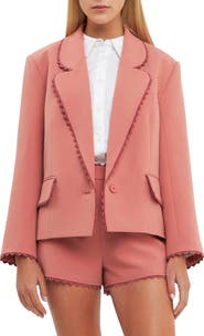 English Factory Rickrack Edge One-Button Blazer