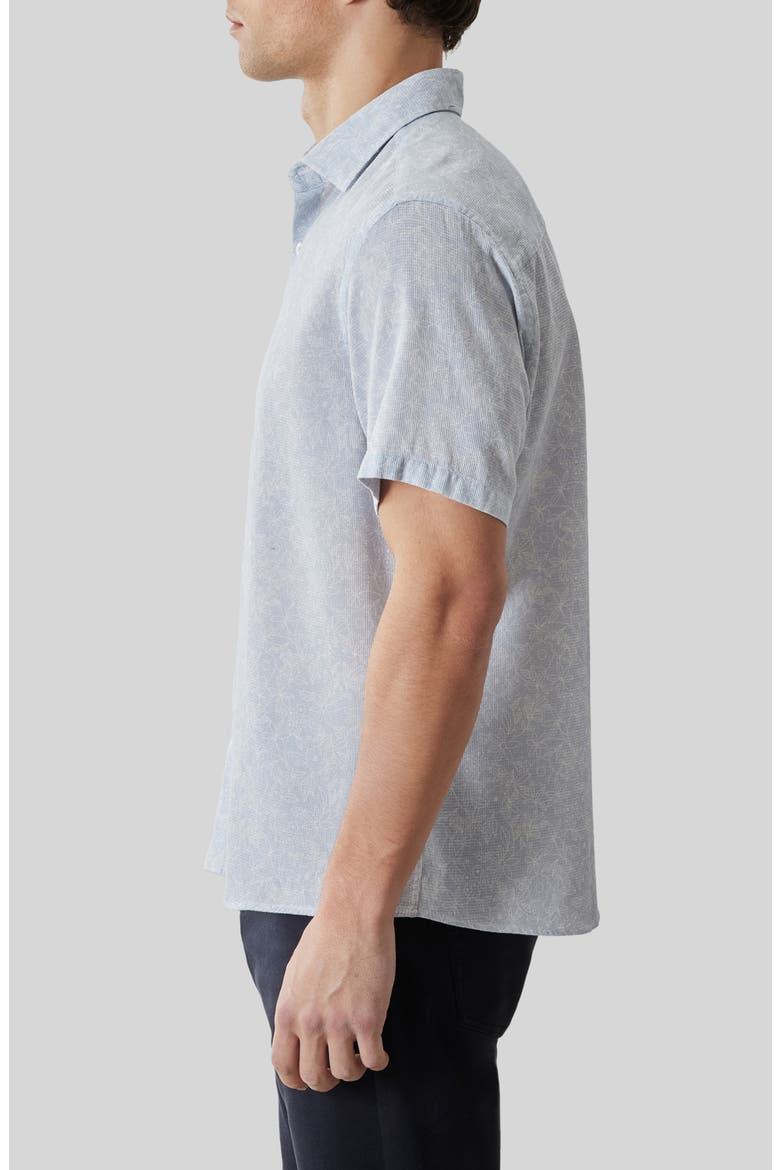 Samore Floral Short Sleeve Button-Up Shirt, Alternate, color, POWDER BLUE