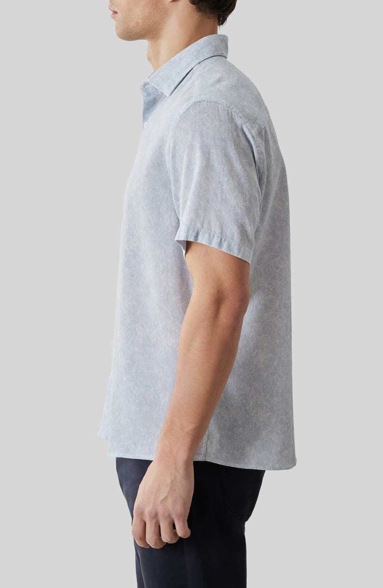 Robert Barakett Samore Floral Short Sleeve Button-Up Shirt, Alternate, color, Powder Blue