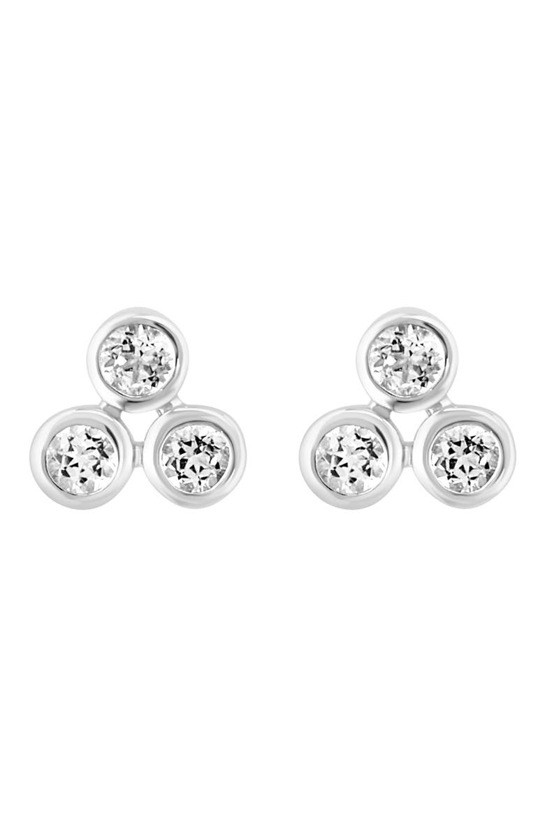 Sterling Silver White Sapphire Cluster Stud Earrings, Main, color, SILVER