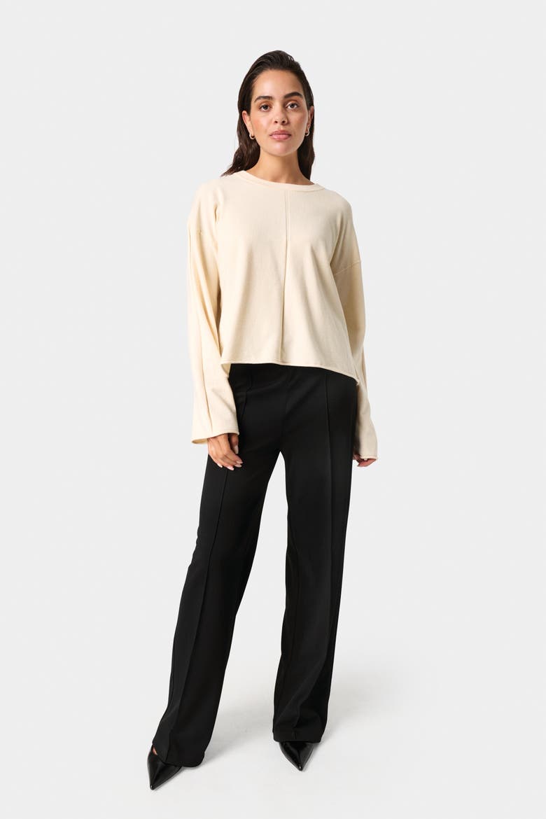 Slspina Boxy Fit Tight Knit Pullover, Alternate, color, Whitecap Gray