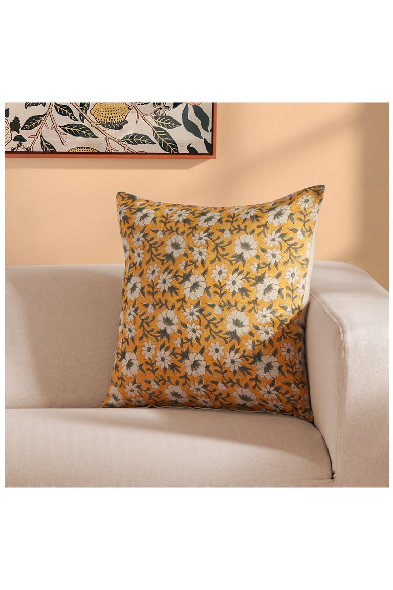 Sunflower Fields Throw Pillow, Alternate, color, YELLOW MULTI