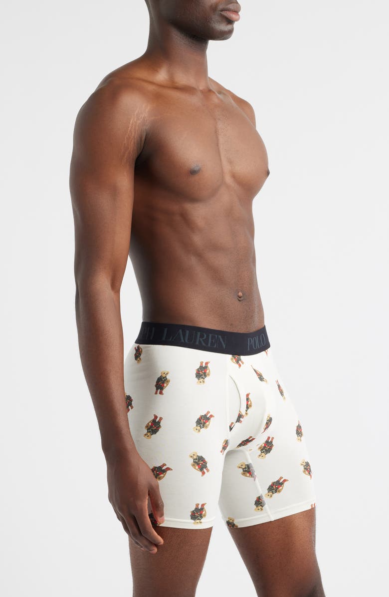 Polo Ralph Lauren Assorted 3-Pack Cotton & Modal Boxer Briefs Gift Box, Alternate, color, Royal Green W Holiday Bear