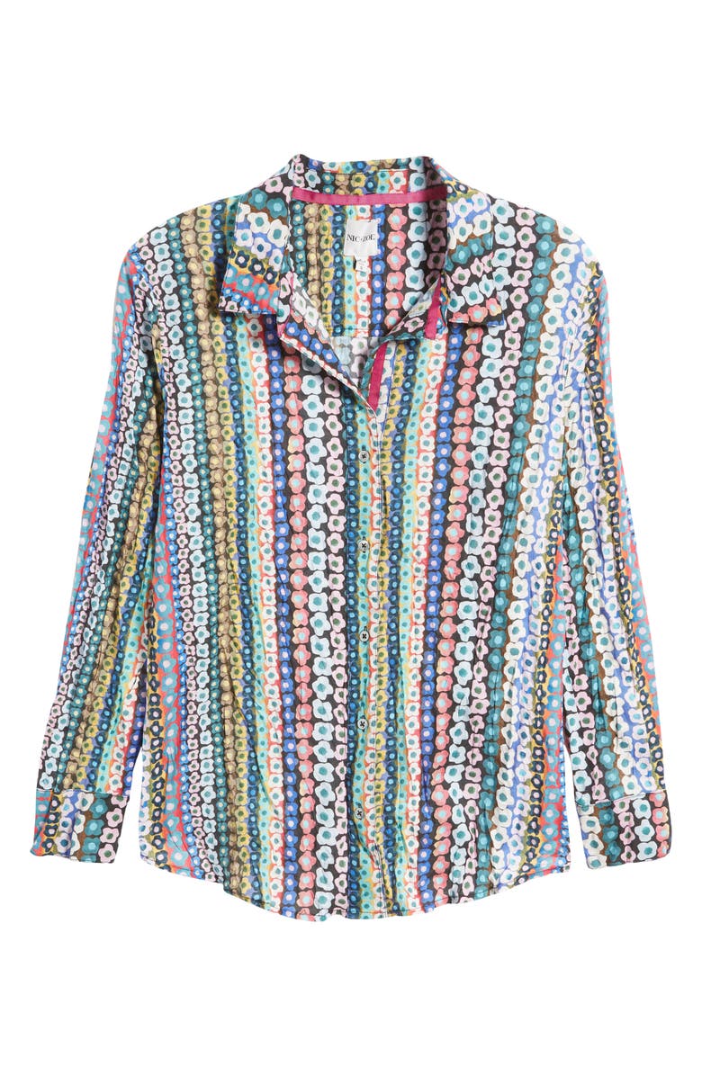 NIC+ZOE Flower Field Crinkle Button-Up Shirt, Alternate, color,