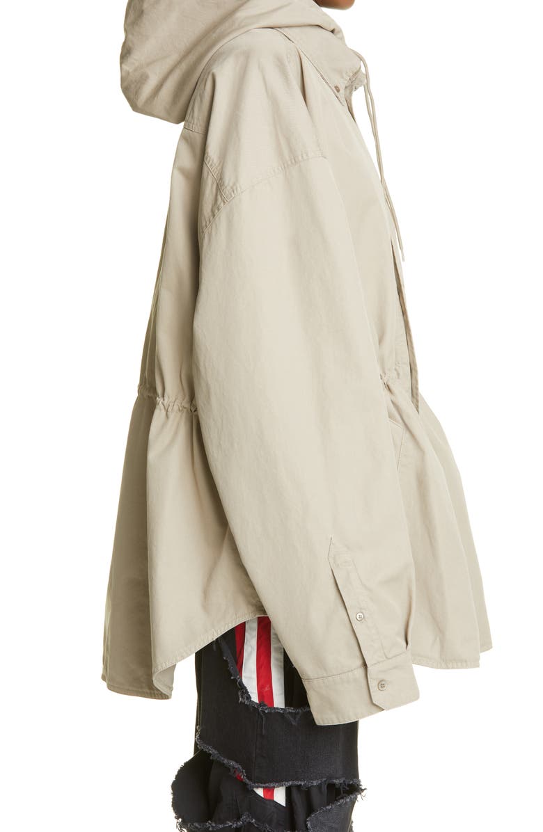 Balenciaga Hooded Cotton Overshirt, Alternate, color, 
