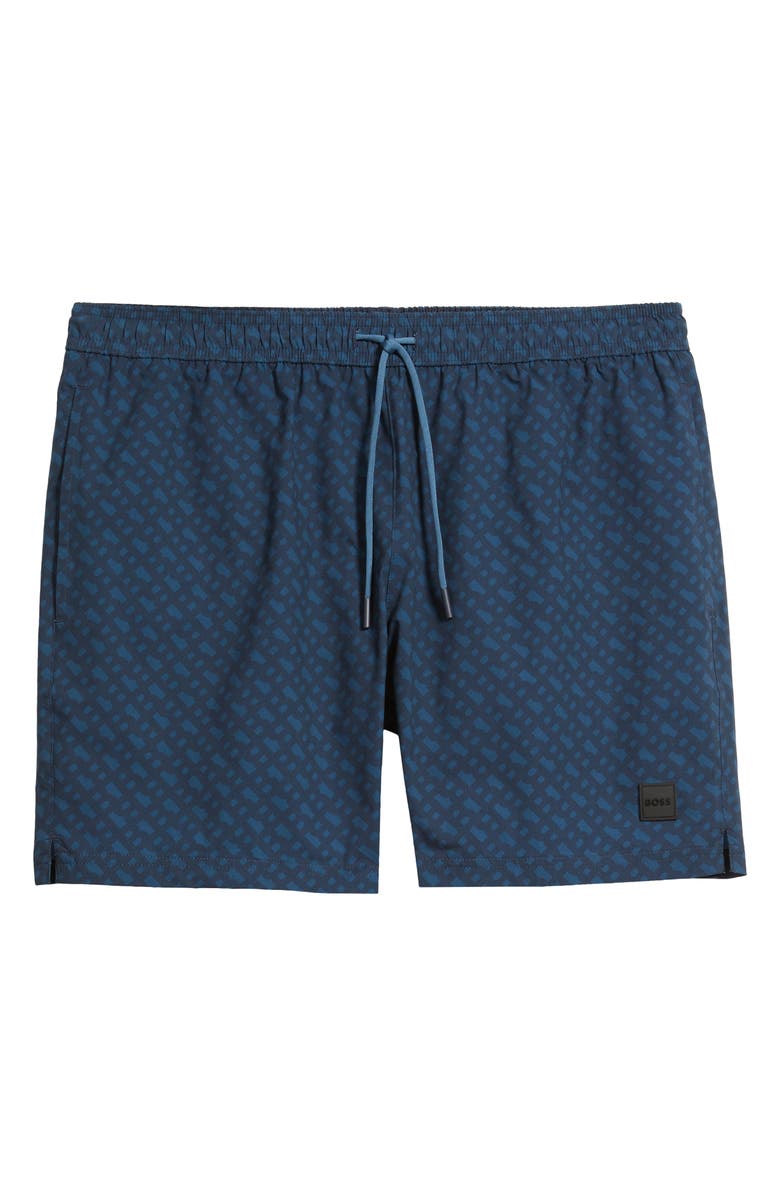 BOSS Vale Swim Trunks, Alternate, color, Open Blue