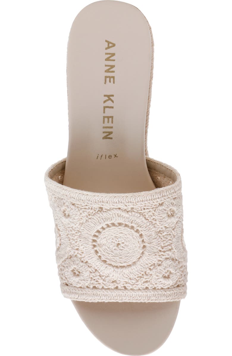 Anne Klein Effy Espadrille Slide Sandal, Alternate, color, Creme Crochet