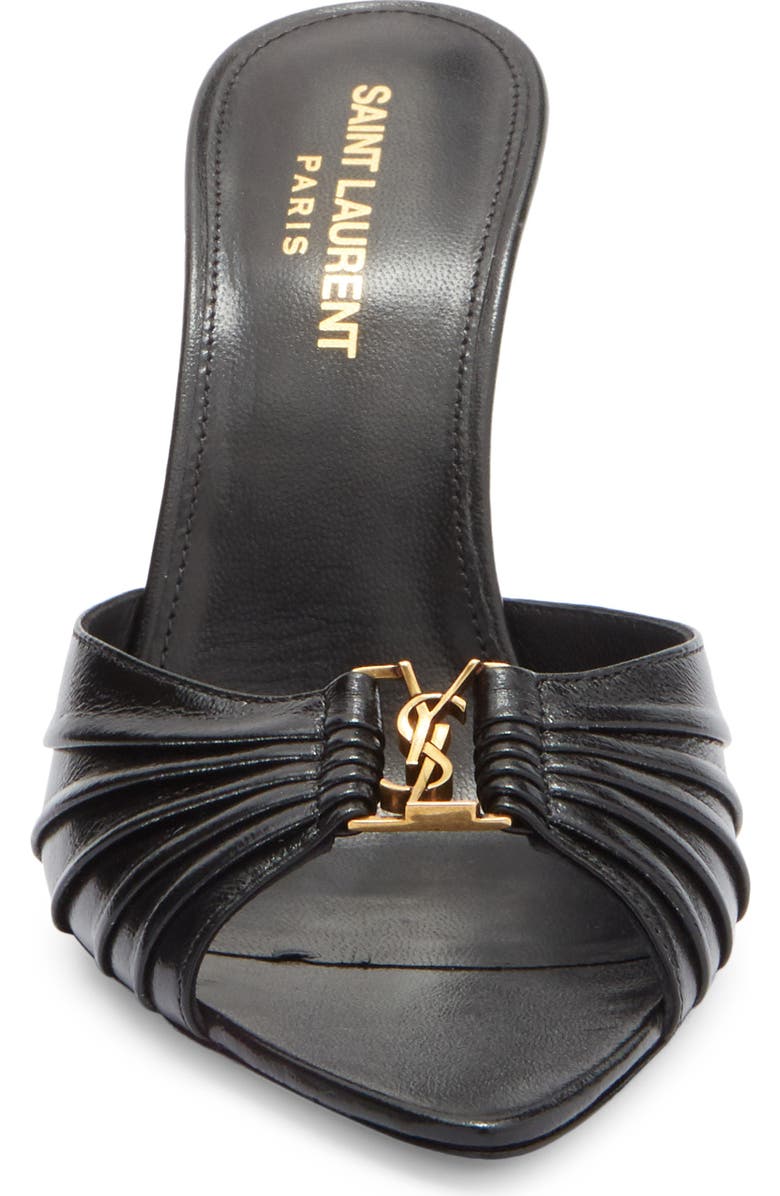Saint Laurent Babylobne Slide Sandal, Alternate, color, Nero