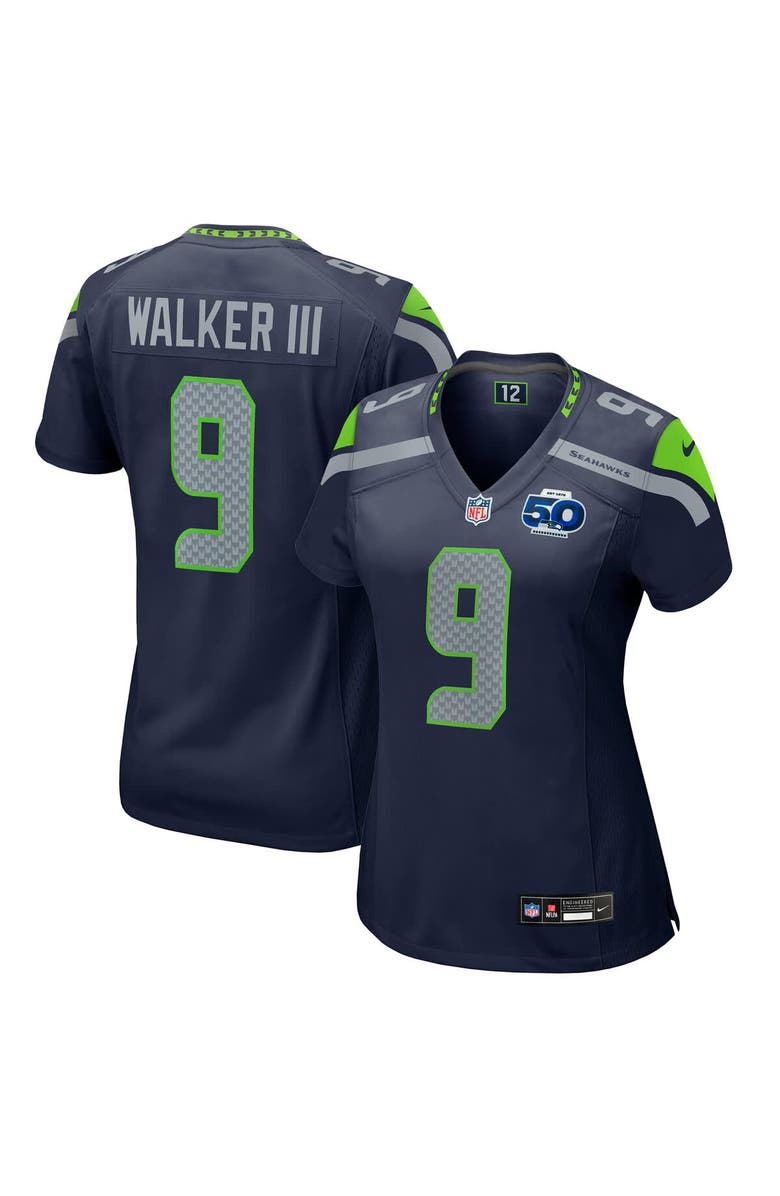 Nike Women's Nike Kenneth Walker III College Navy Seattle Seahawks 50th Season Game Jersey, Main, color, College Navy