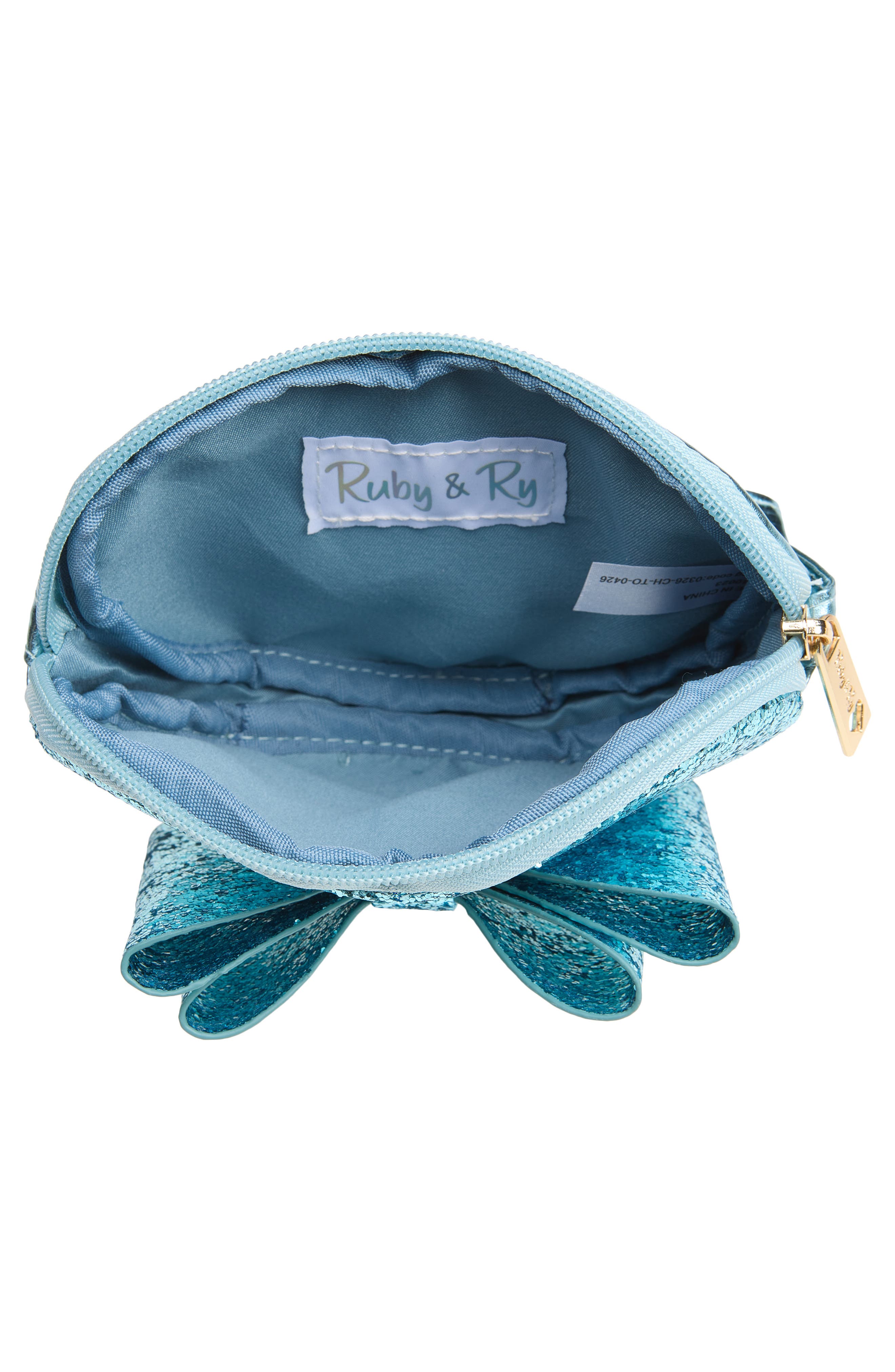 Kids' Glitter Heart Crossbody Bag, Alternate, color, ICY BLUE