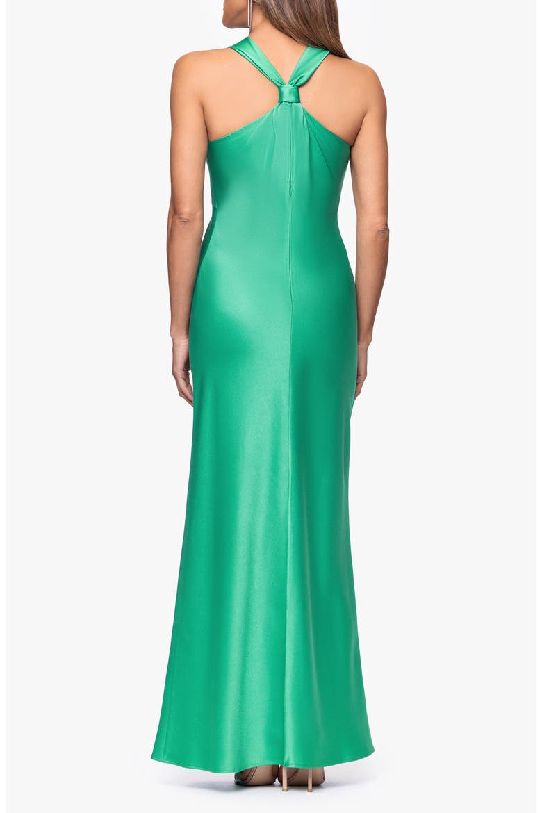 Cowl Neck Satin Gown, Alternate, color, GREEN