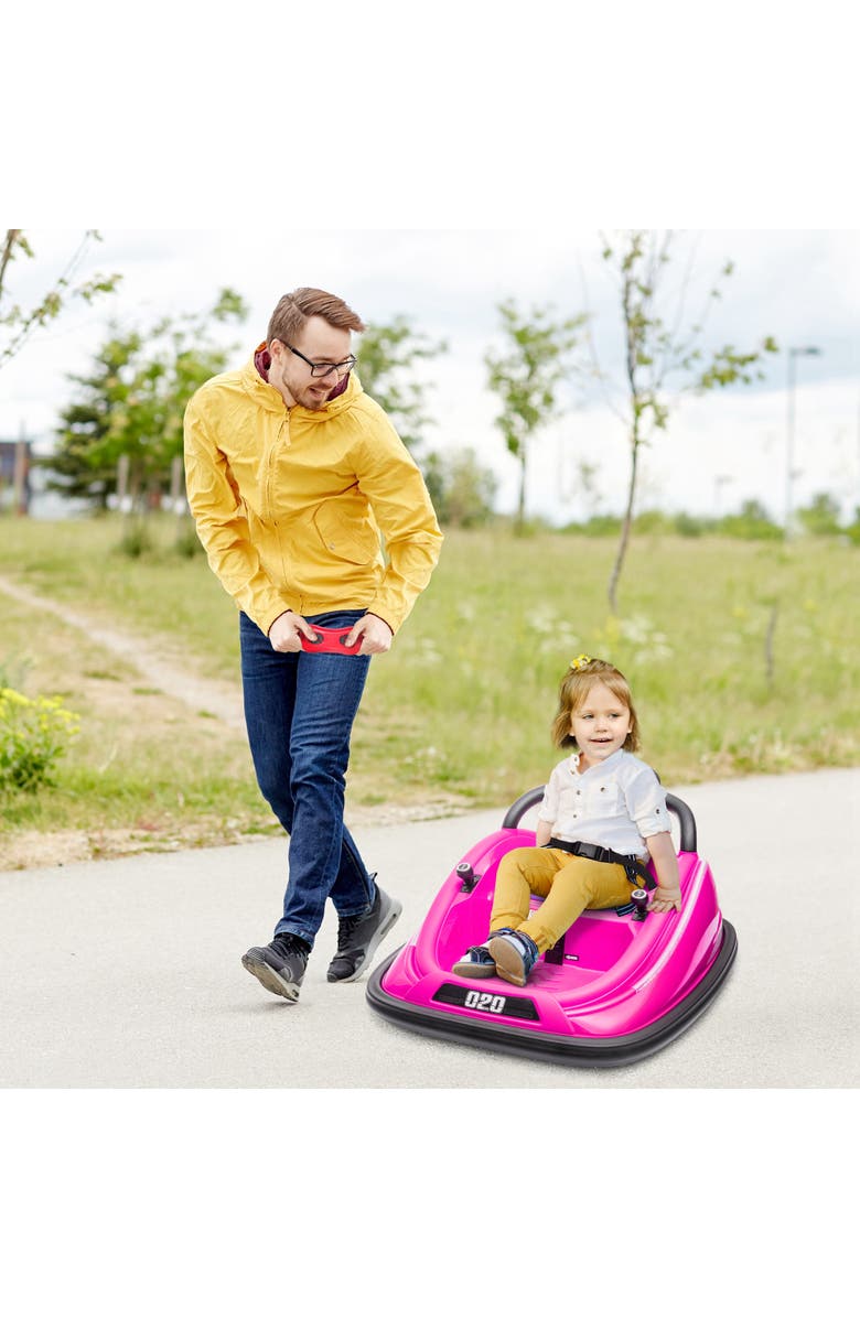 Aosom 12V Kids Electric Sports Car with Parent Remote, Bluetooth, Horn, Music, LED, Alternate, color, Pink