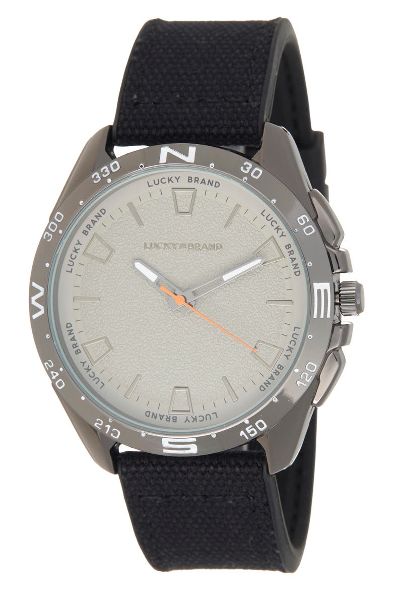 Canvas Strap Watch, Main, color, GUNMETAL/ BLACK