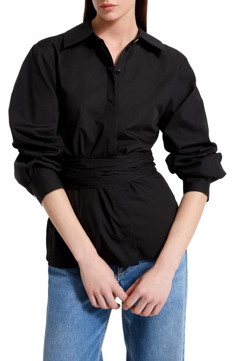 Ellory Ruched Sleeve Woven Shirt